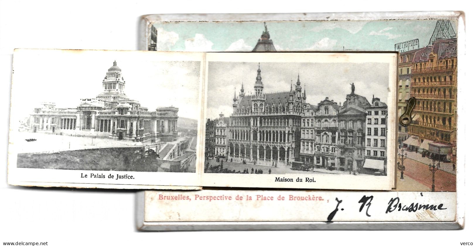 Carte POSTALE Ancienne De BRUXELLES - Multivues 12 Vues, Complet, CPA Carton épais.(2 /3 Mm) - Cartas Panorámicas