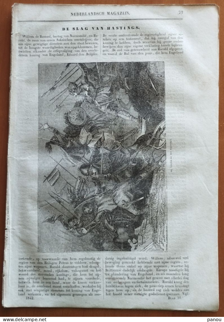 NEDERLANDSCH MAGAZIJN 1842. DE SLAG VAN HASTINGS, Battle Of Hastings, Bataille D'Hastings. MALTA - Other & Unclassified