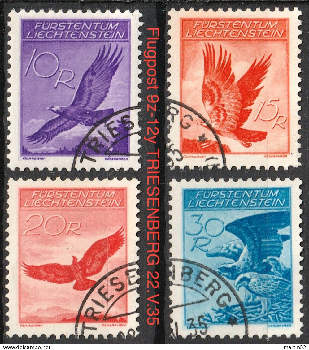 Liechtenstein 1935: Adler Aigles Eagles Zu PA Flugpost 9z-12y  Mi 149-147 Mit ⊙ TRIESENBERG 22.V.35 (Zu CHF 240.00) - Posta Aerea