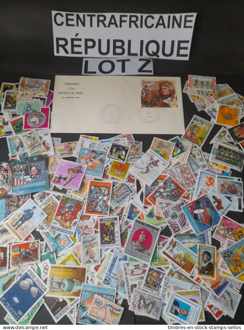 VRAC CENTRAFRIQUE REPUBLIQUE  40 G + 1 Er JOUR LOT Z DÉCOLLÉS, MODERNES , GRANDS FORMATS 中非，40 克独立，现代，大型 + 第一天 LARGE OFF - Lots & Kiloware (max. 999 Stück)