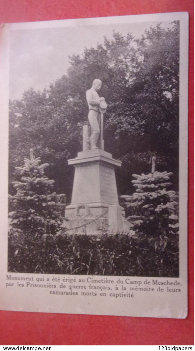 WWI MONUMENT ERIGE CIMETIERE CAMP DE MESCHEDE PAR PRISONNIERS DE GUERRE FRANCAIS  A LEURS CAMARADES MORTS WWI - Meschede