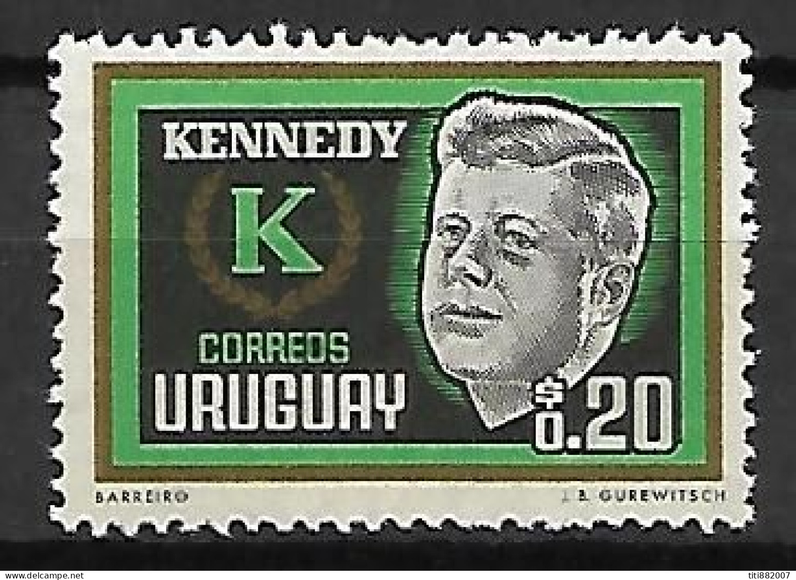 URUGUAY     -    J.F.  KENNEDY     -     Neuf  * - Kennedy (John F.)