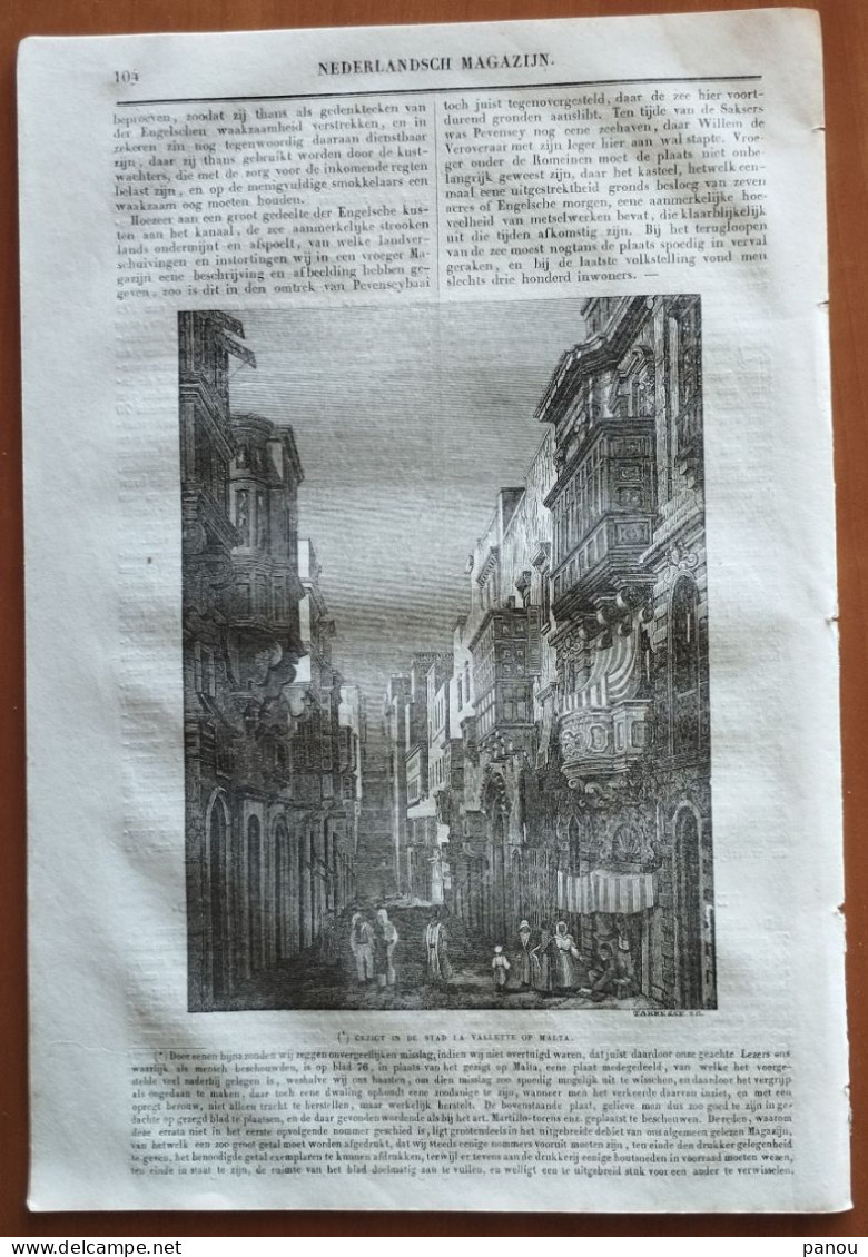 NEDERLANDSCH MAGAZIJN 1842. APOSTELEN APOSTLES. VALLETTE VALLETTA MALTA - Sonstige & Ohne Zuordnung