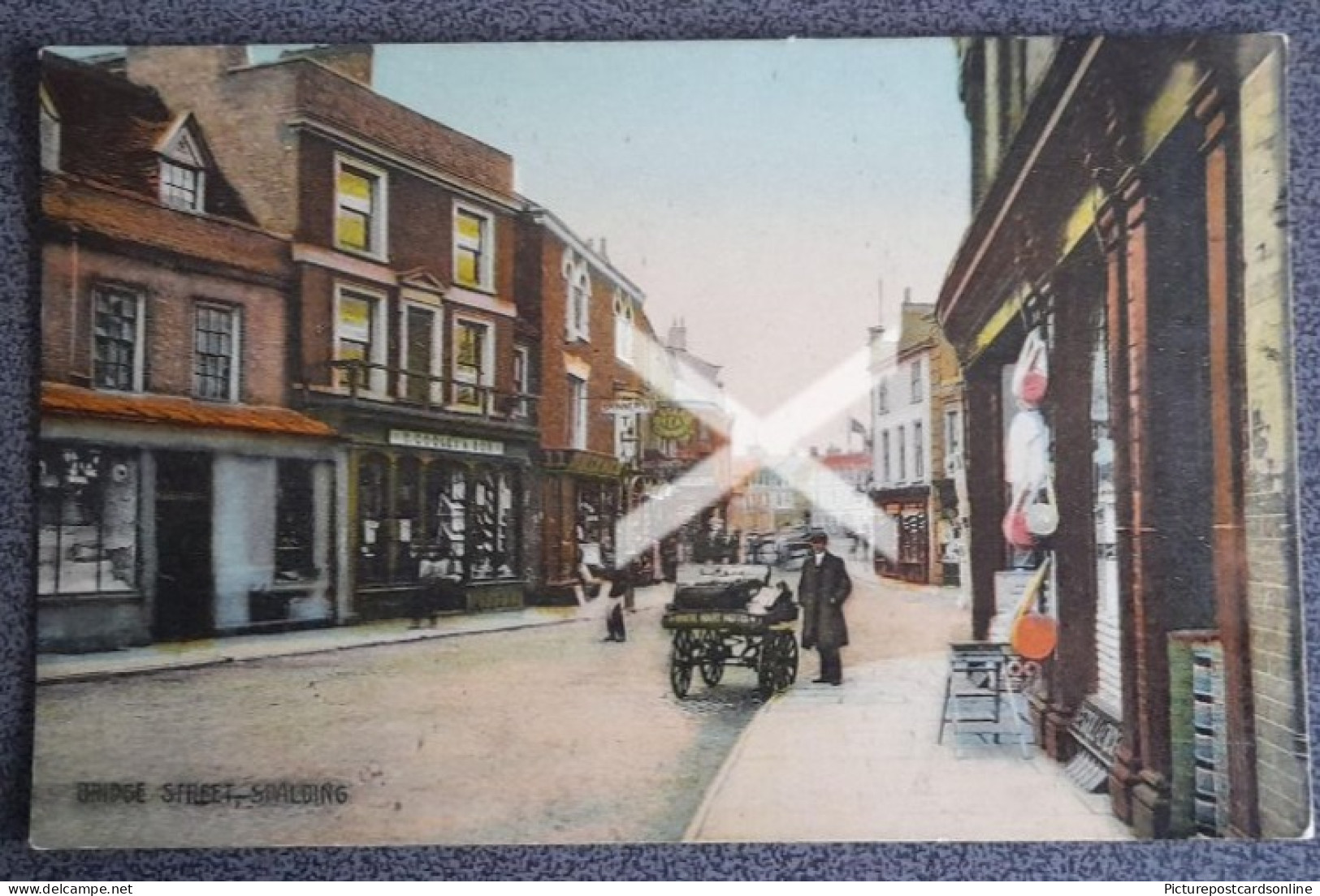 SPALDING BRIDGE STREET OLD COLOUR POSTCARD LINCOLNSHIRE - Other & Unclassified
