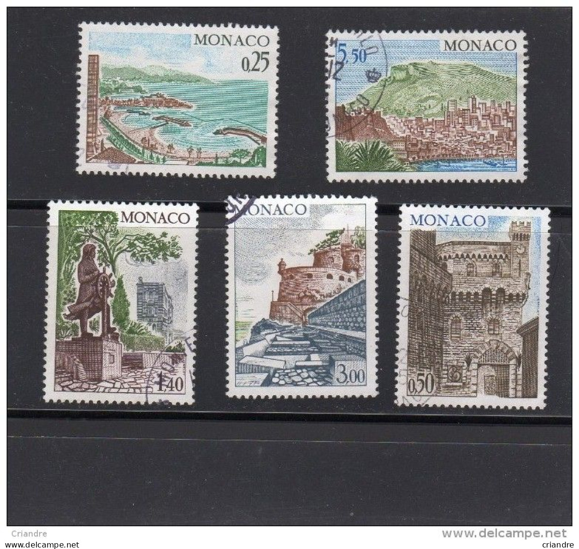 Monaco: (sites Et Monuments)N° 986,N° 987,N°988  N°990 N°991 Oblitérés - Used Stamps