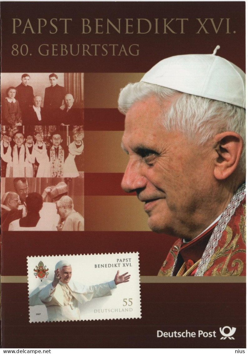 Germany Deutschland 2007 Papa Pope Papst Benedikt Benedict XVI, + Stamp Vatikan Vatican Vaticano, Canceled In Berlin - 2001-2010