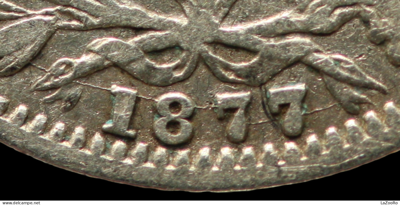 LaZooRo: Great Britain 6 Pence 1877 VF Die Crack - Silver - H. 6 Pence