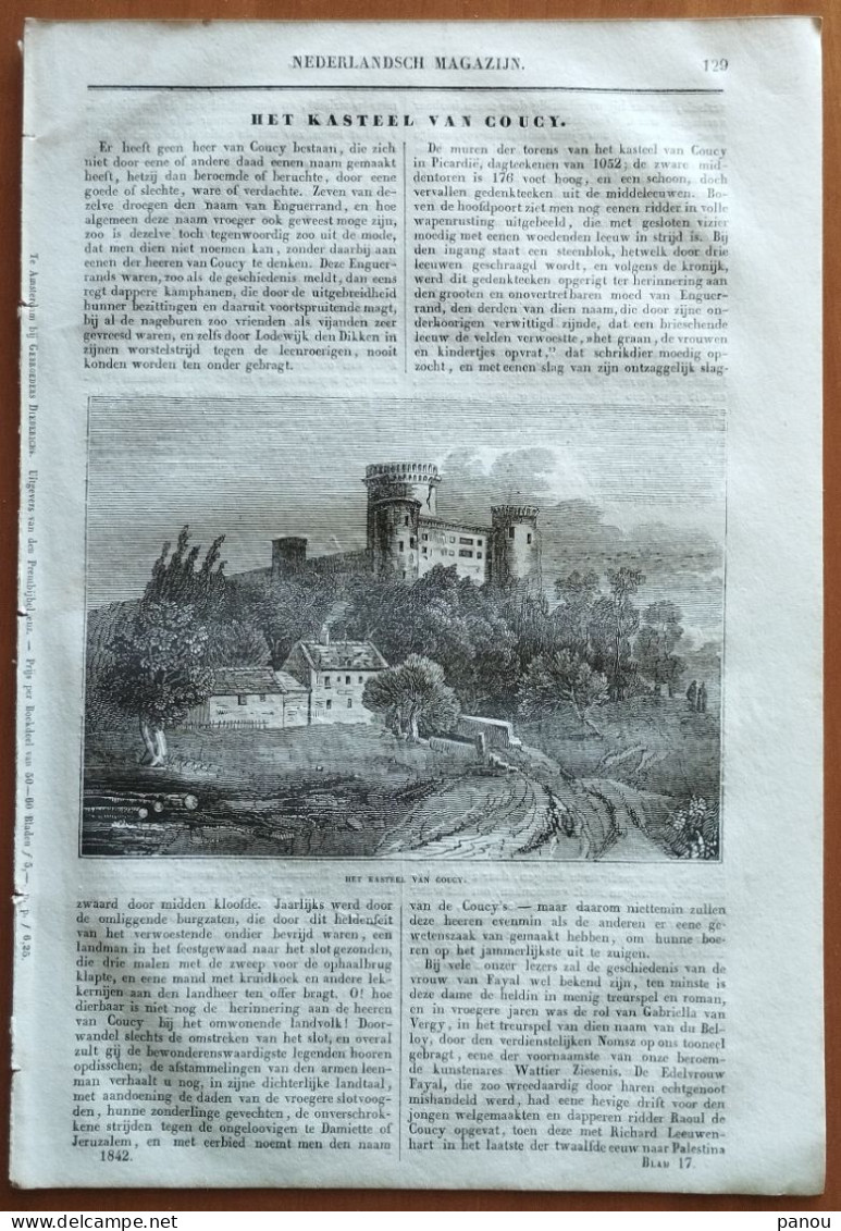 NEDERLANDSCH MAGAZIJN 1842. Château De Coucy, Auffrique, Aisne. KARAVAAN CARAVAN - Otros & Sin Clasificación