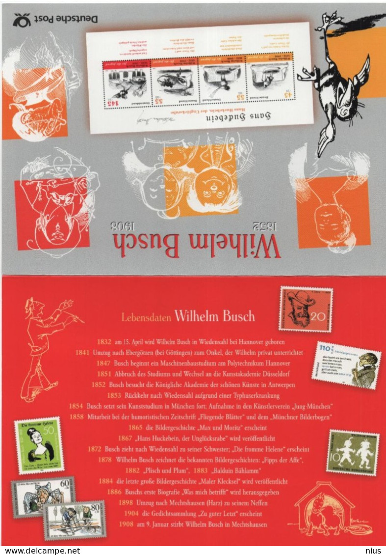 Germany Deutschland 2007 Wilhelm Busch, Writer For Children, Canceled In Berlin - 2001-2010