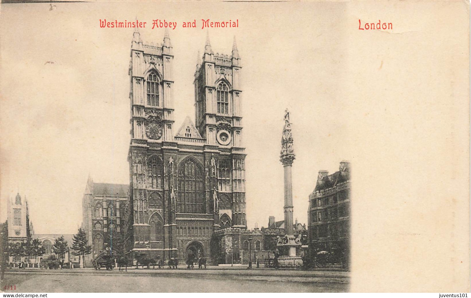 CPA Westminster Abbey And Memorial-London-RARE Visuel Avec écriture Différente      L2656 - Westminster Abbey