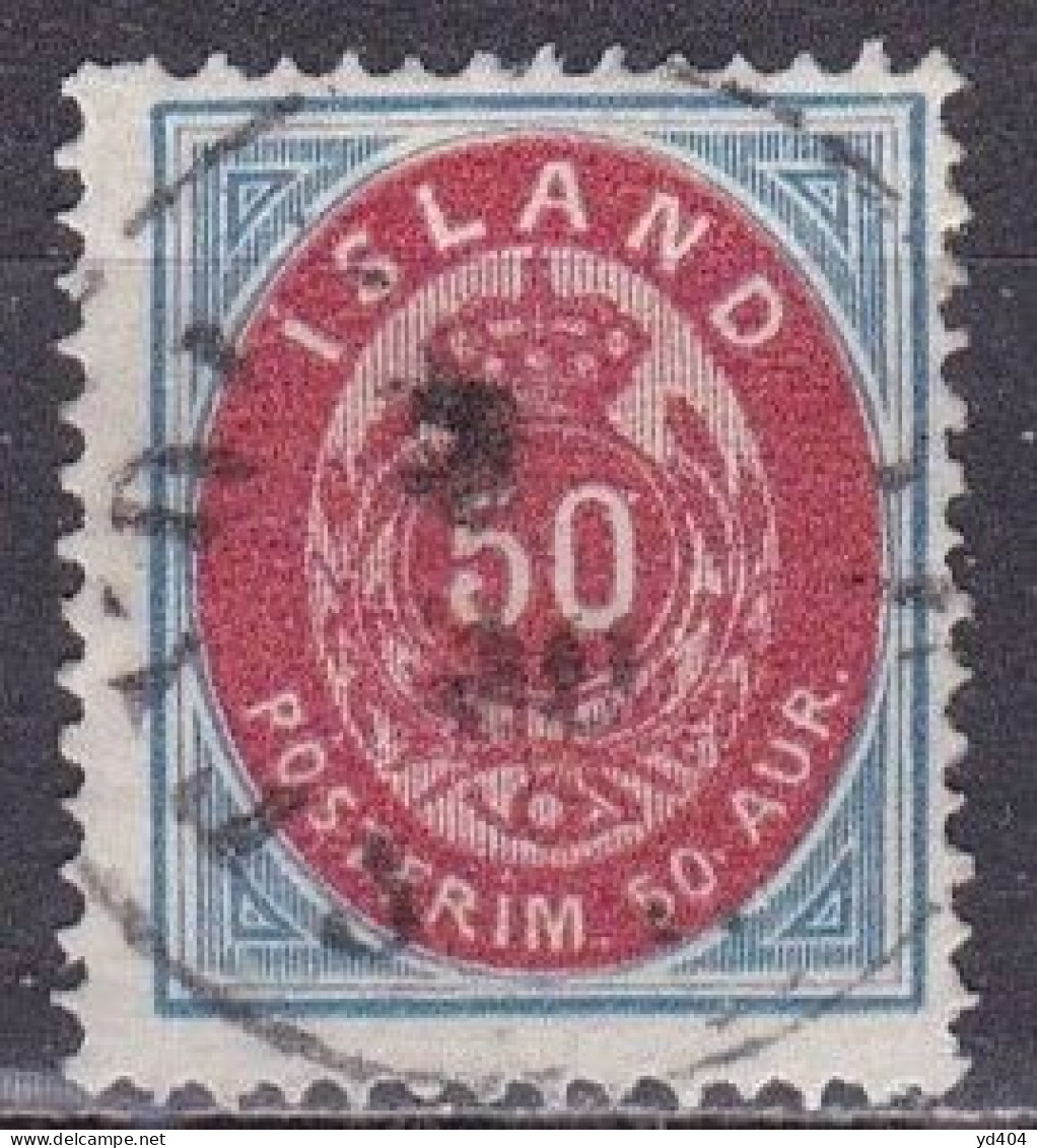 IS002E – ISLANDE – ICELAND – 1892 – NUMERAL VALUE IN AUR - PERF. 14X13,5 - YT # 16A USED 100 € - Gebraucht