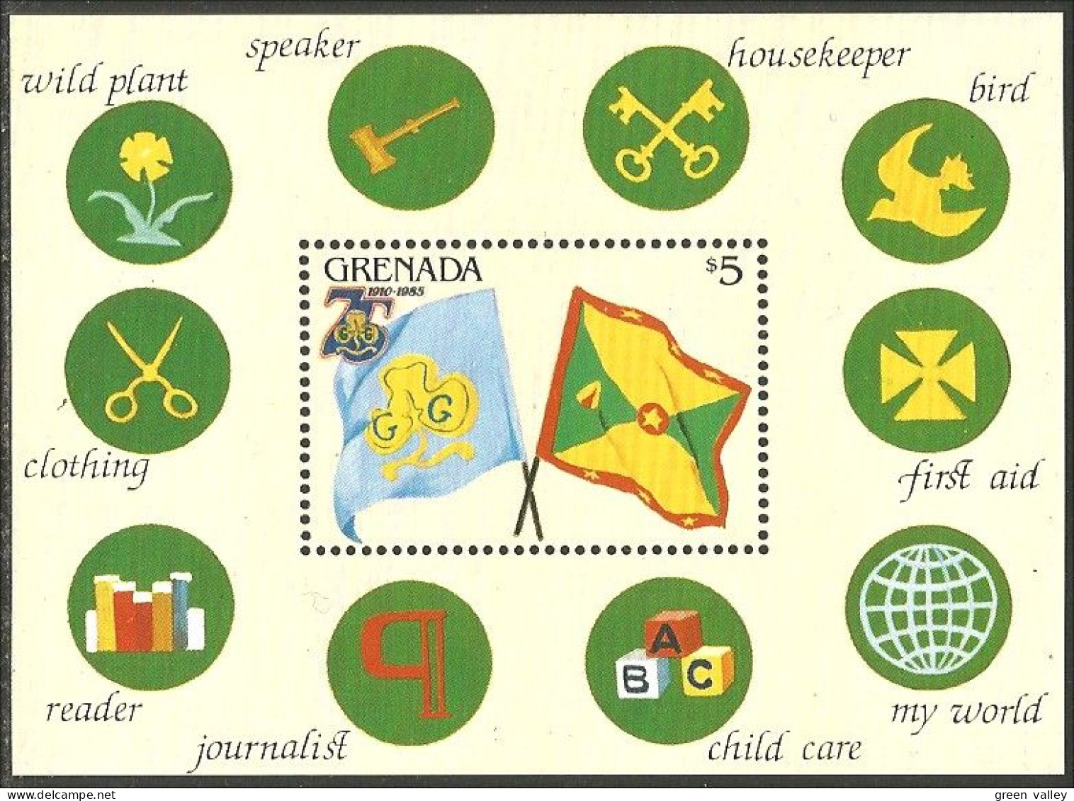 Grenada 75th Girl Guides Drapeaux Flags MNH ** Neuf SC ( A53 891) - Other & Unclassified