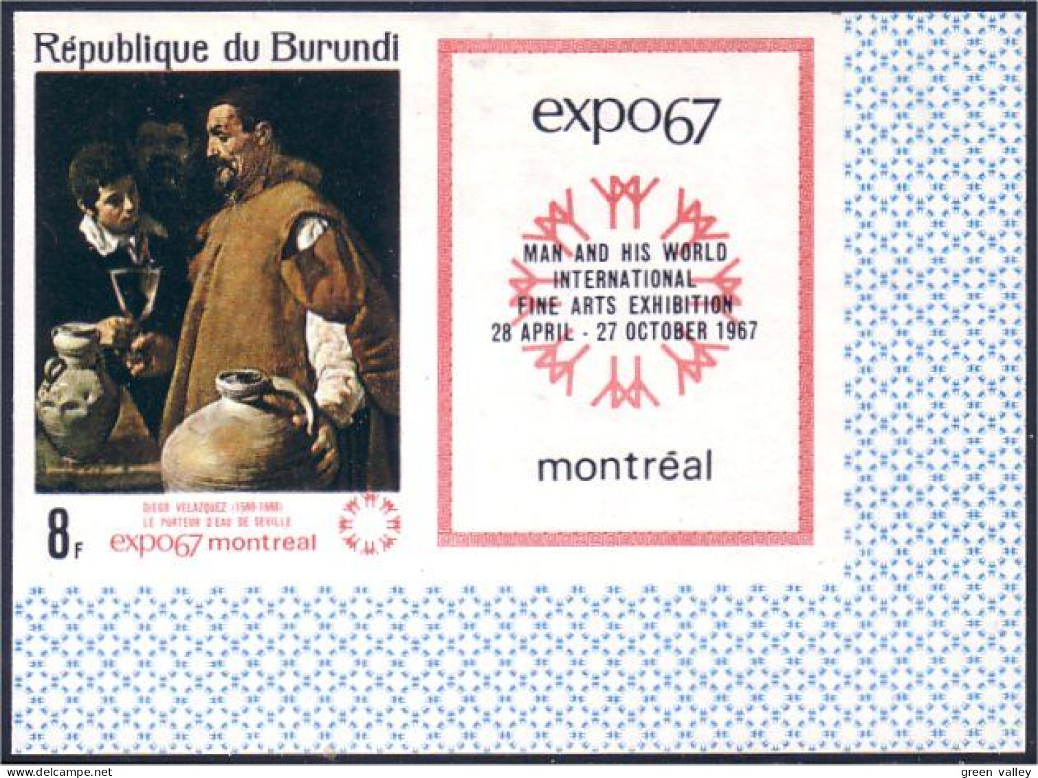 Burundi Tableau Velasquez Painting Non Dentele Imperforate MLH * Neuf CH ( A53 795) - 1967 – Montreal (Canada)