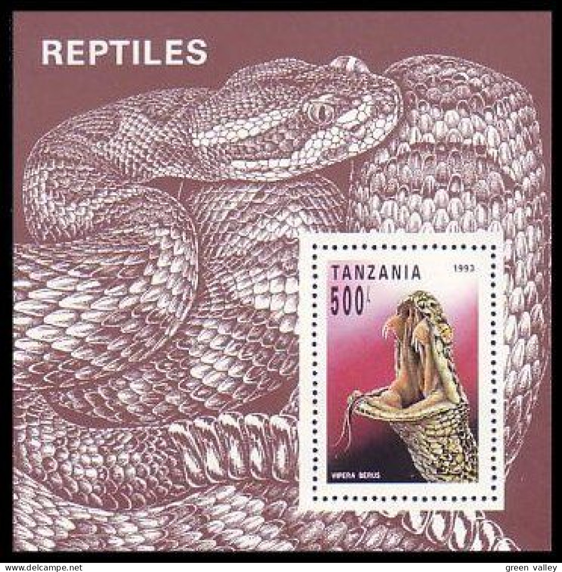Tanzania Vipera Serpent Snake Reptile MNH ** Neuf SC ( A53 511c) - Serpientes