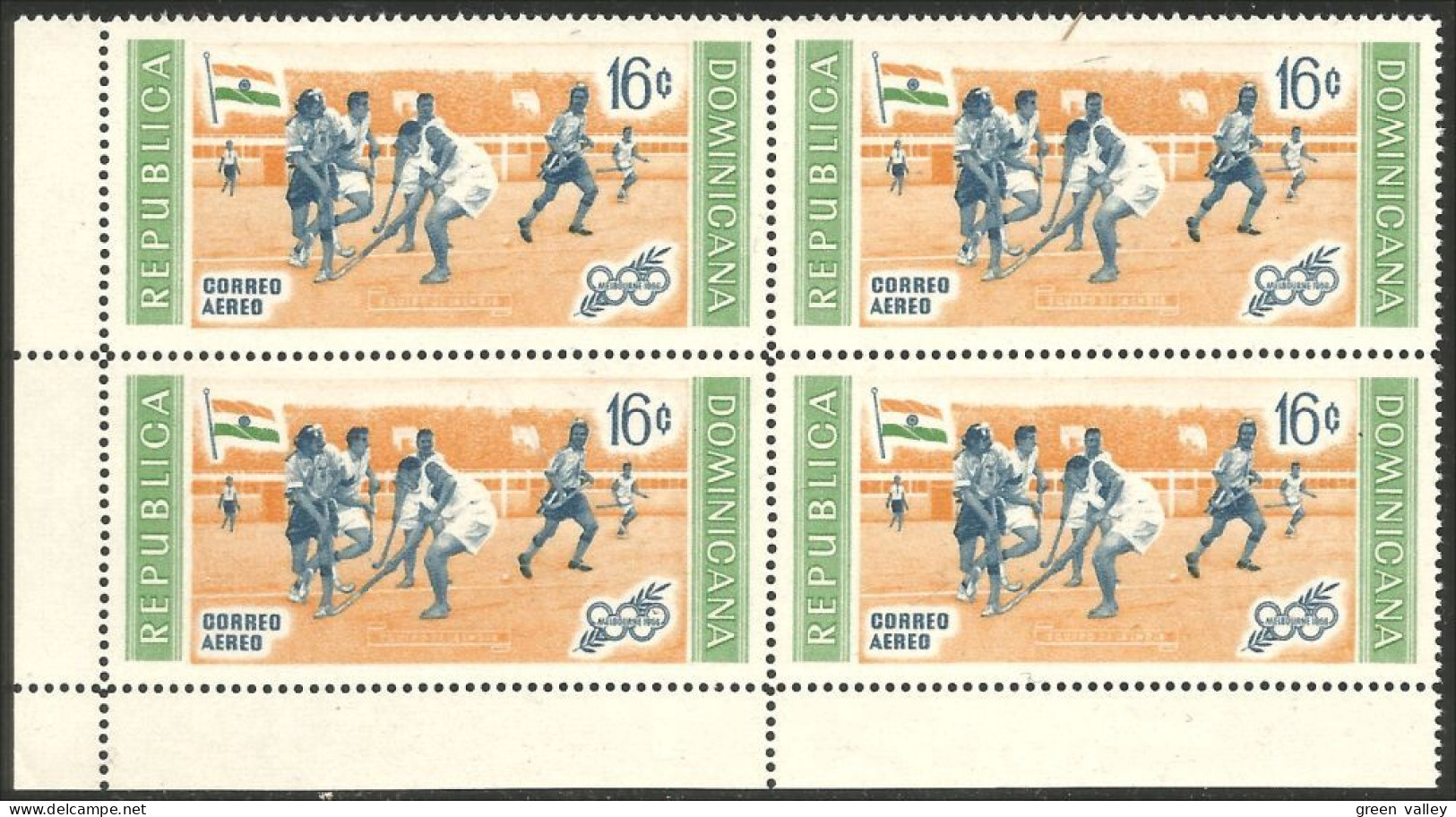 Dominicana Melbourne 1956 Field Hockey Gazon Block/4 MNH ** Neuf SC ( A53 975) - Jockey (sobre Hierba)