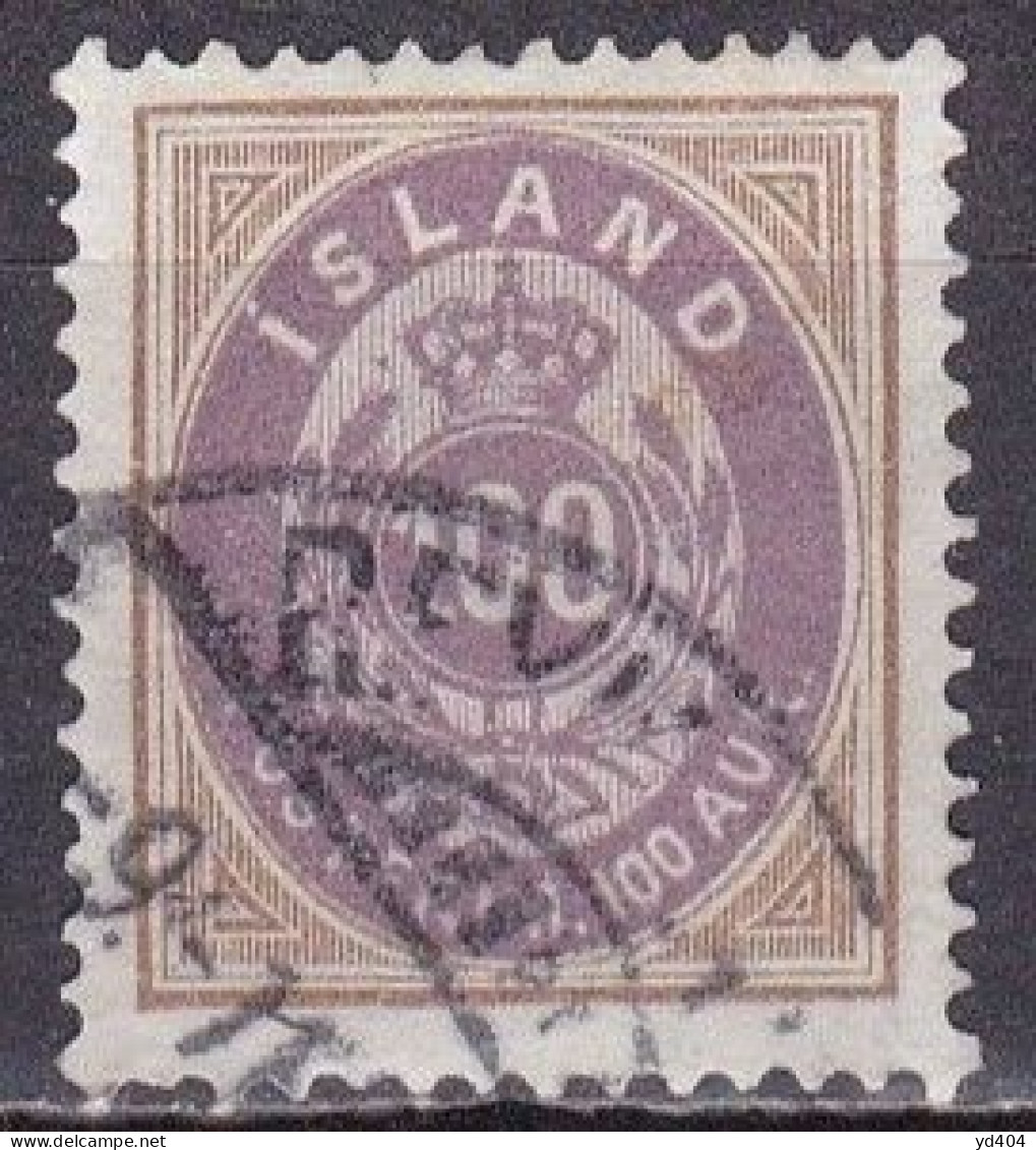 IS002F – ISLANDE – ICELAND – 1892 – NUMERAL VALUE IN AUR - PERF. 14X13,5 - SC # 18 USED 130 € - Gebraucht