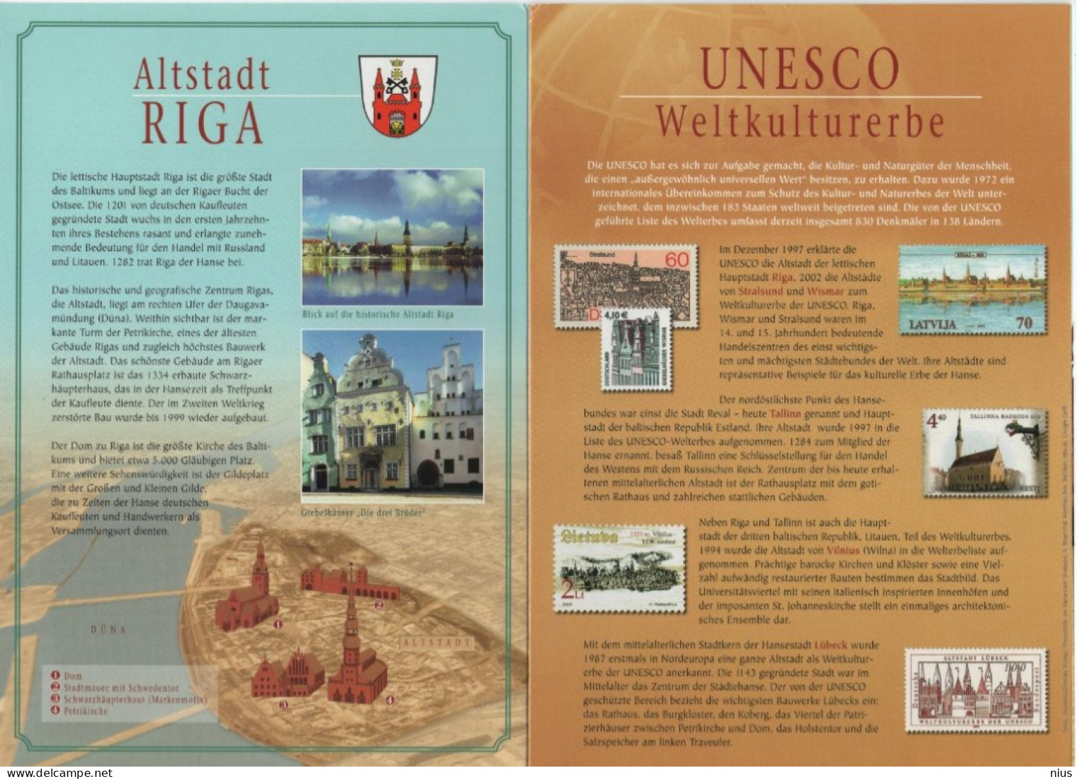 Germany Deutschland 2007 UNESCO-Welterbe, Stralsund Wismar Riga, Canceled In Berin & Riga Latvia - 2001-2010