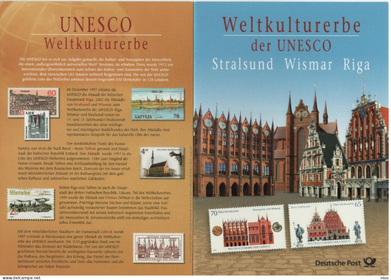 Germany Deutschland 2007 UNESCO-Welterbe, Stralsund Wismar Riga, Canceled In Berin & Riga Latvia - 2001-2010