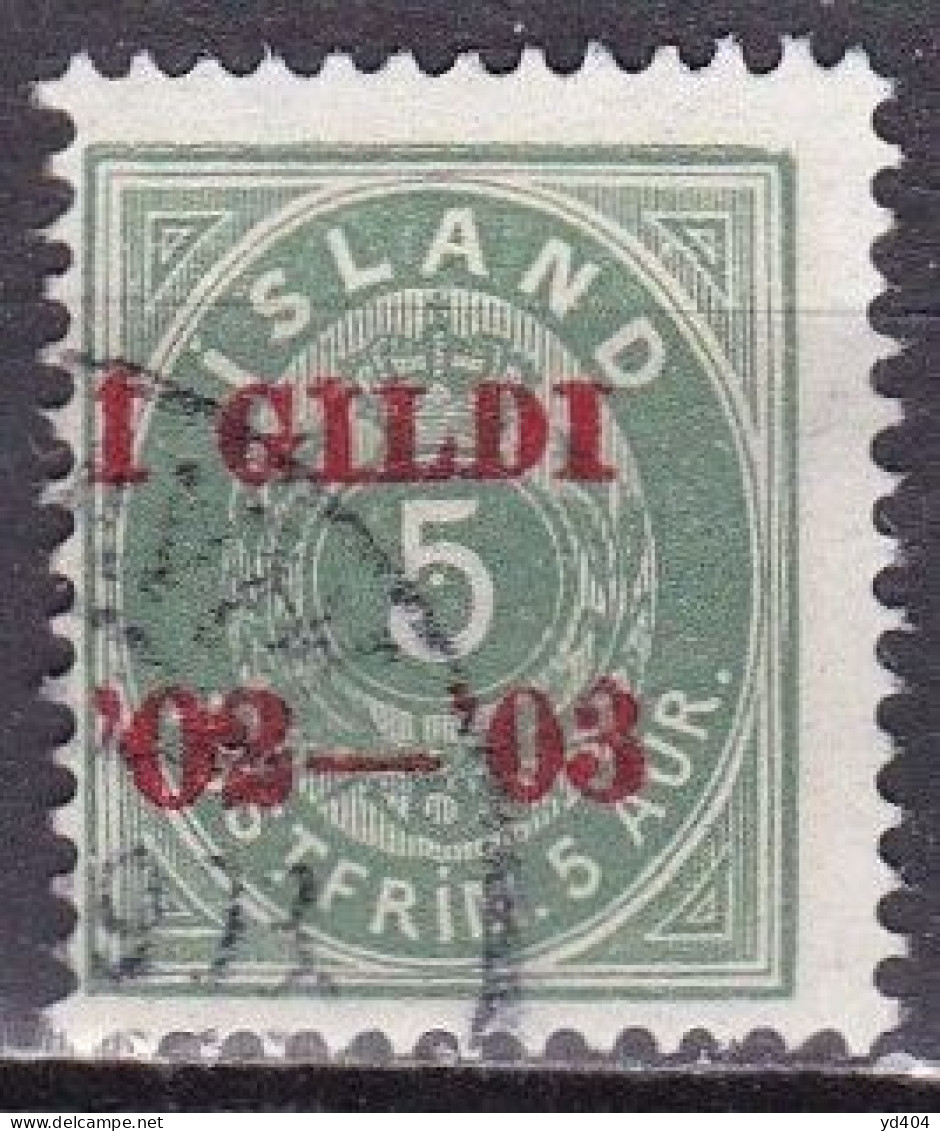 IS005B – ISLANDE – ICELAND – 1902 – NUMERAL VALUE OVERPRINTED - PERF. 14X13,5 - SC # 45 USED 9,75 € - Oblitérés