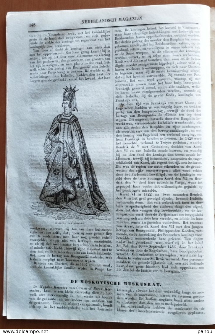 NEDERLANDSCH MAGAZIJN 1842. LOCOMOTIEF LOCOMOTIVE. Isabeau De Bavière, Isabelle De Bavière - Other & Unclassified