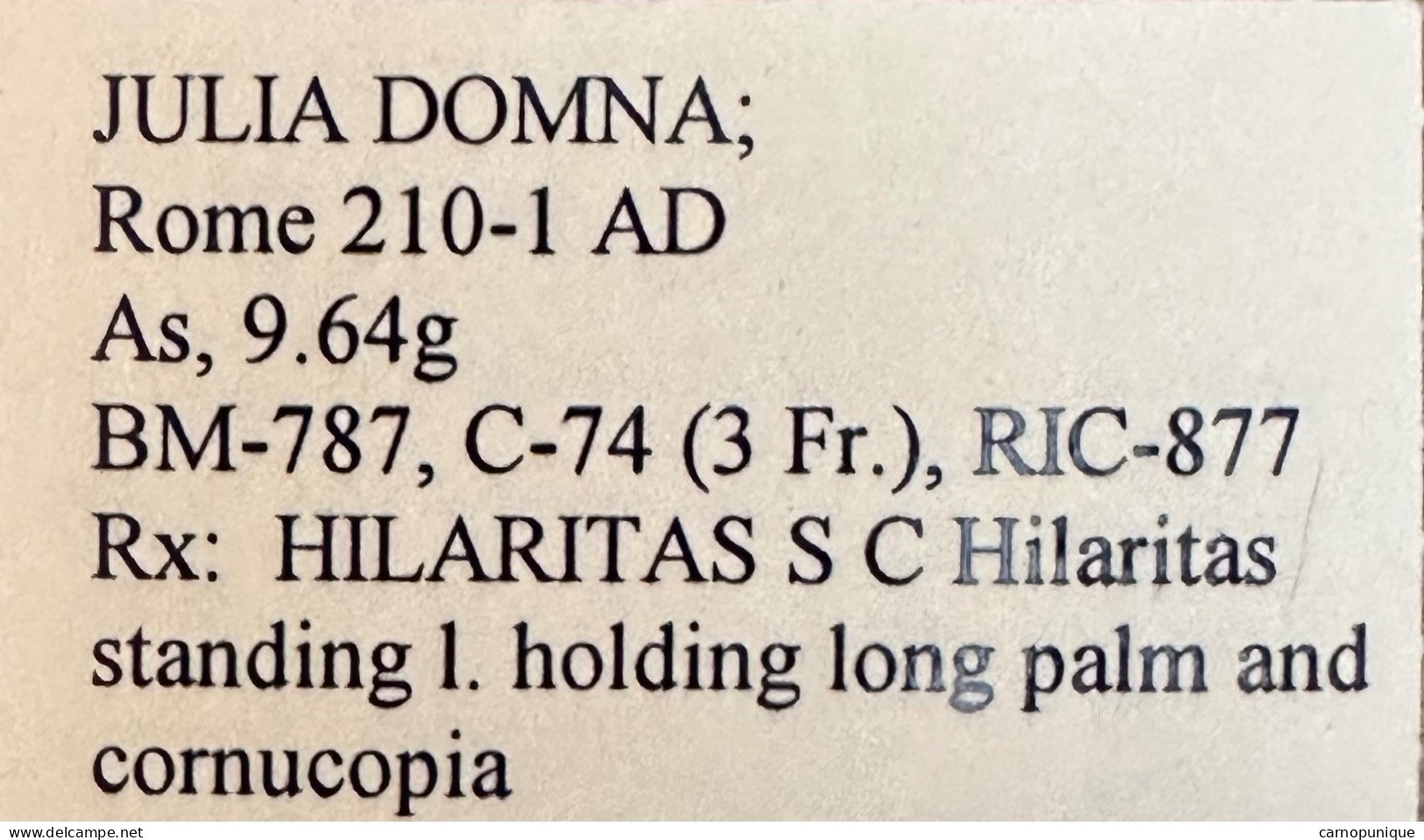 As De Julia Domna - Republiek (280 BC Tot 27 BC)