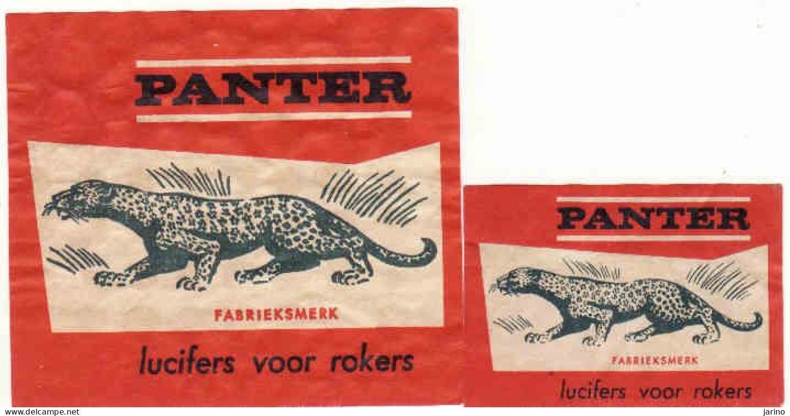 2 Dutch Matchbox Labels, PANTER, Fabrieksmerk, Lucifers Voor Rokers,  Holland, Netherlands - Boites D'allumettes - Etiquettes