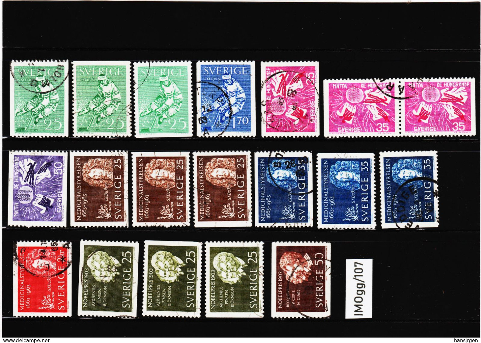 IMOgg107 SCHWEDEN 1963 Michl 502/05 + 508/10 + 513/14  Gestempelt / Entwertet  ZÄHNUNG Und STEMPEL SIEHE ABBILDUNG - Used Stamps