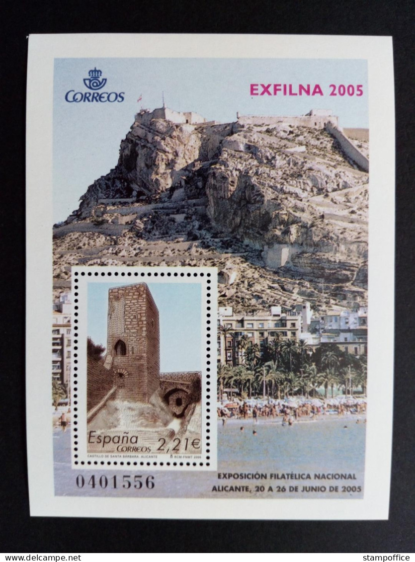 SPANIEN BLOCK 146 POSTFRISCH(MINT) BRIEFMARKENAUSSTELLUNG EXFILNA 2005 BURG ALICANTE - Blocs & Feuillets