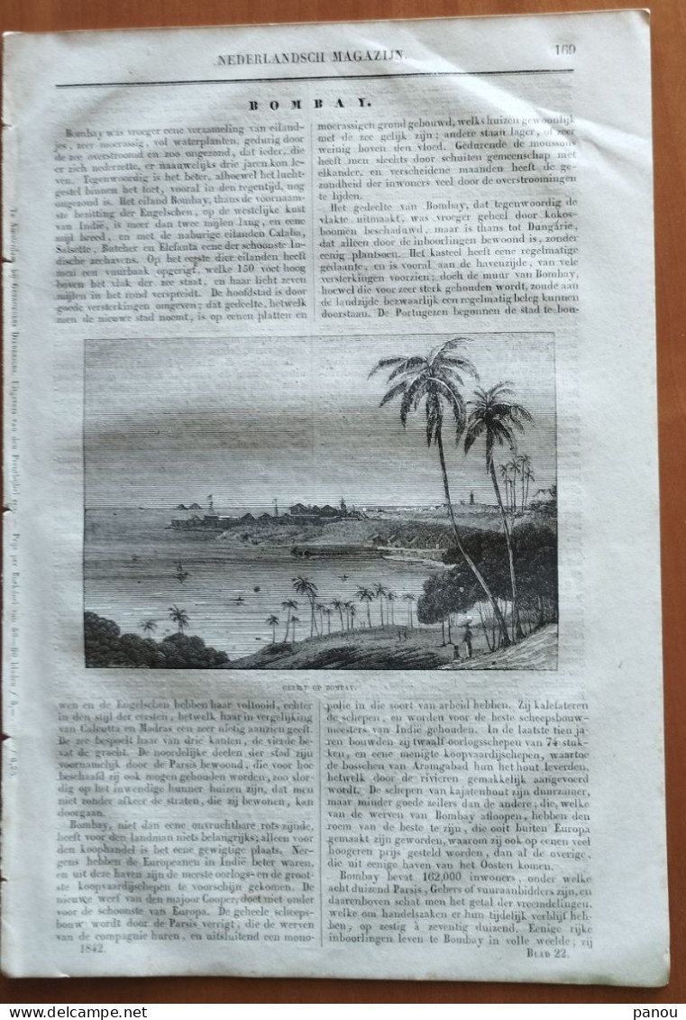 NEDERLANDSCH MAGAZIJN 1842. BOMBAY INDIA. LIBANON LIBAN LEBANON. Château De Clisson Loire - Sonstige & Ohne Zuordnung