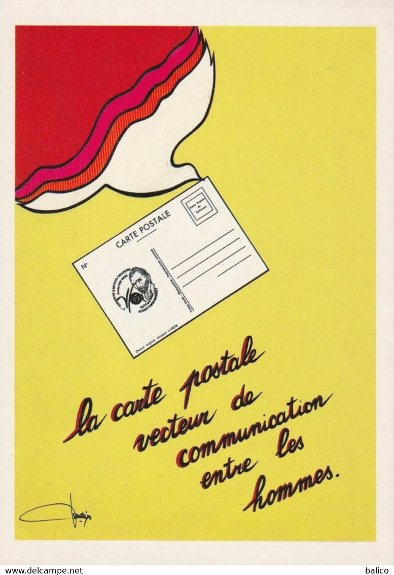La Carte Postale Vecteur De Communication Entre Les Hommes - Illustré Par, Lardie - Lardie