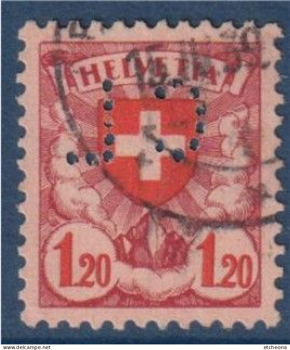 Suisse : 1 Timbres Perforé Oblitéré - Gezähnt (perforiert)