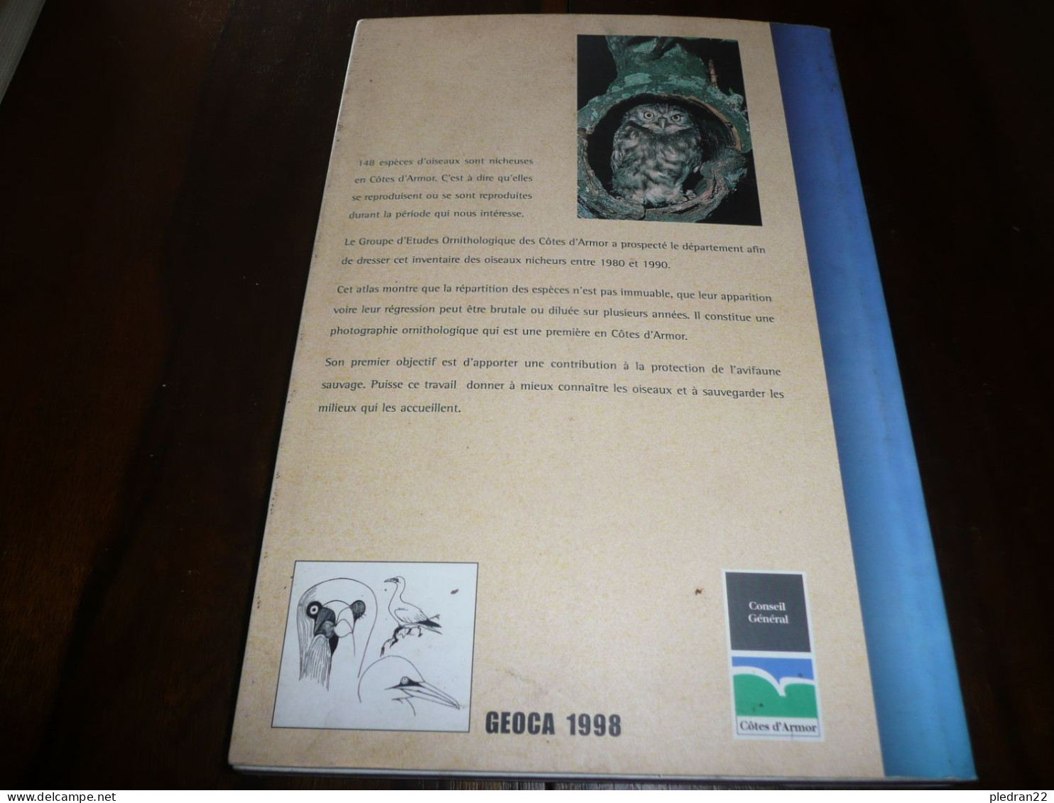 BRETAGNE OISEAUX NICHEURS DES COTES D'ARMOR ORNITHOLOGIE 148 ESPECES ENTRE 1980 ET 1990 GEOCA 1998 - Bretagne