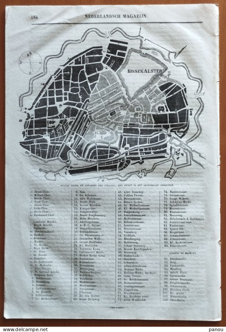 NEDERLANDSCH MAGAZIJN 1842. CARTHAGO CARTHAGE TUNIS TUNISIE TUNISIA. BINNENALSTER INNERALSTER HAMBURG ? - Other & Unclassified