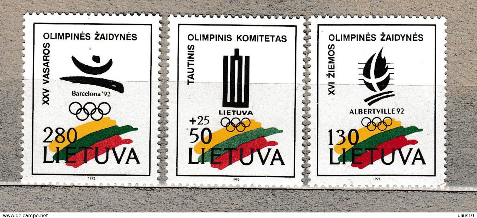 LITHUANIA 1992 Olympic Games Alberville Barcelona MNH Set Mi 496-498 #Lt600 - Litauen