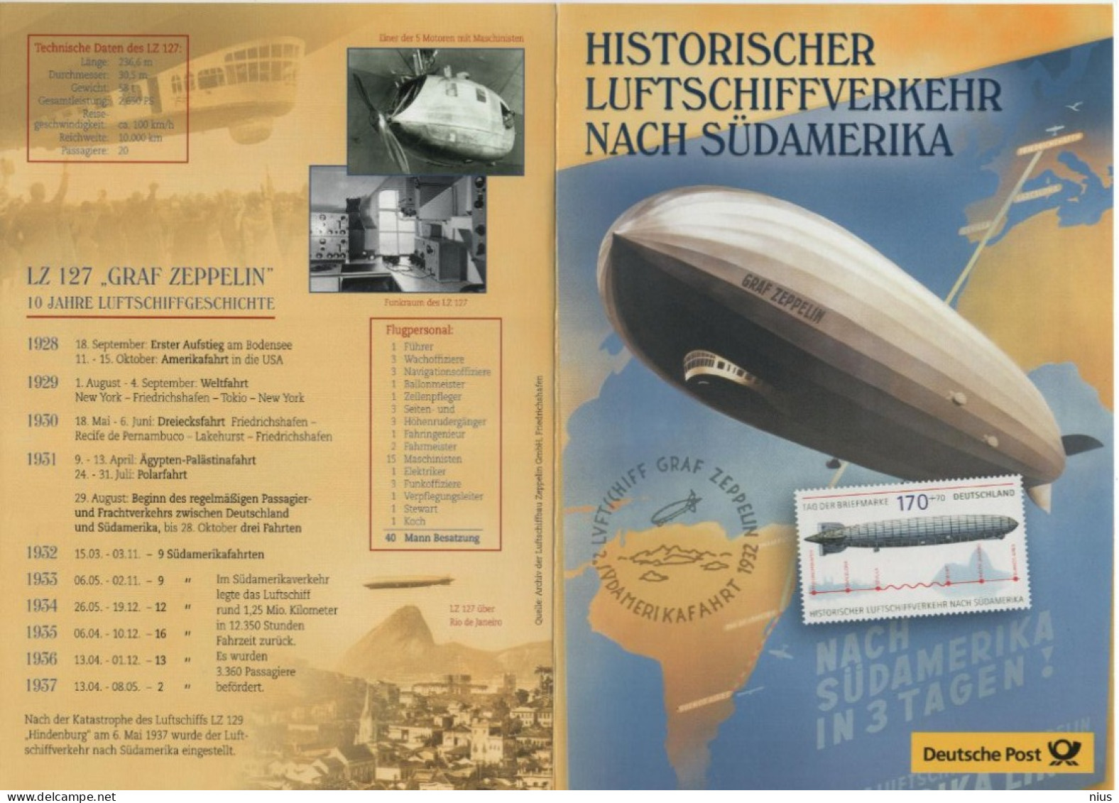 Germany Deutschland 2007 Tag Der Briefmarke, Stamp Day, Luftschiff Graf Zeppelin, Airship Aviation, Canceled In Berlin - 2001-2010