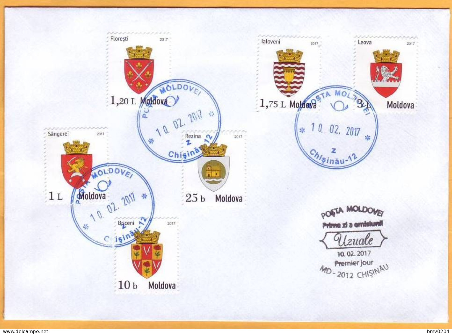 2017  Moldova FDC Emblems Of Settlements Of Moldova. Standard Coats Of Arms 6v Mint - Francobolli