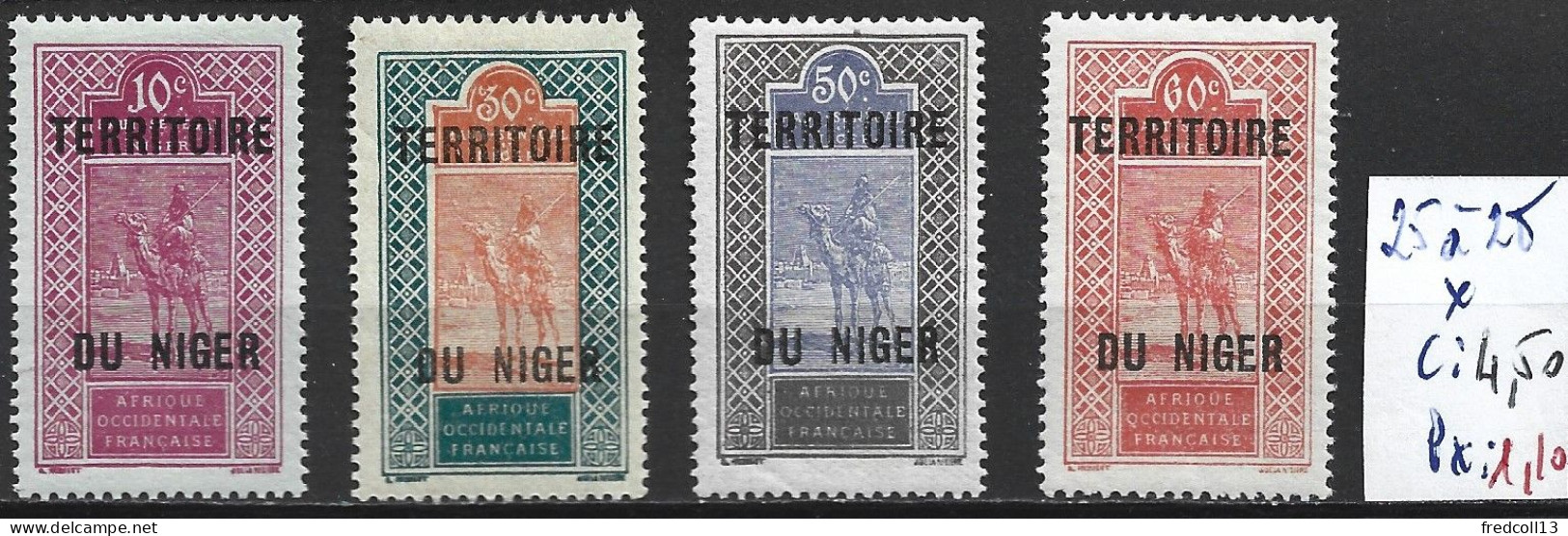 NIGER FRANCAIS 25 à 28 * Côte 4.50 € - Neufs