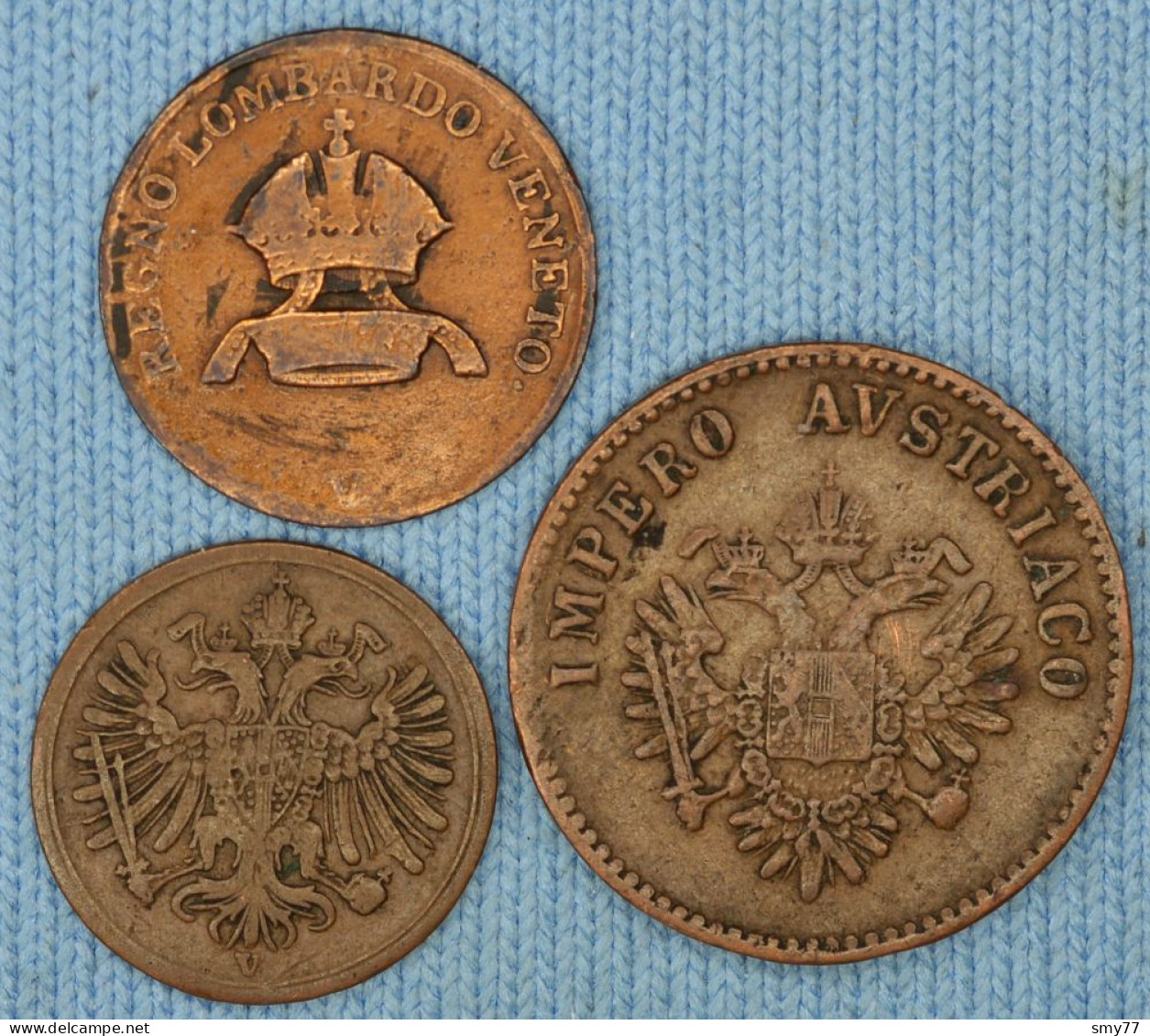 Italian States - Lombardy / Lombardie • 3x • 1 Centesimo 1822 - 5 Centesimi 1852 - 5/10 Soldo 1862 • [24-187] - Sammlungen