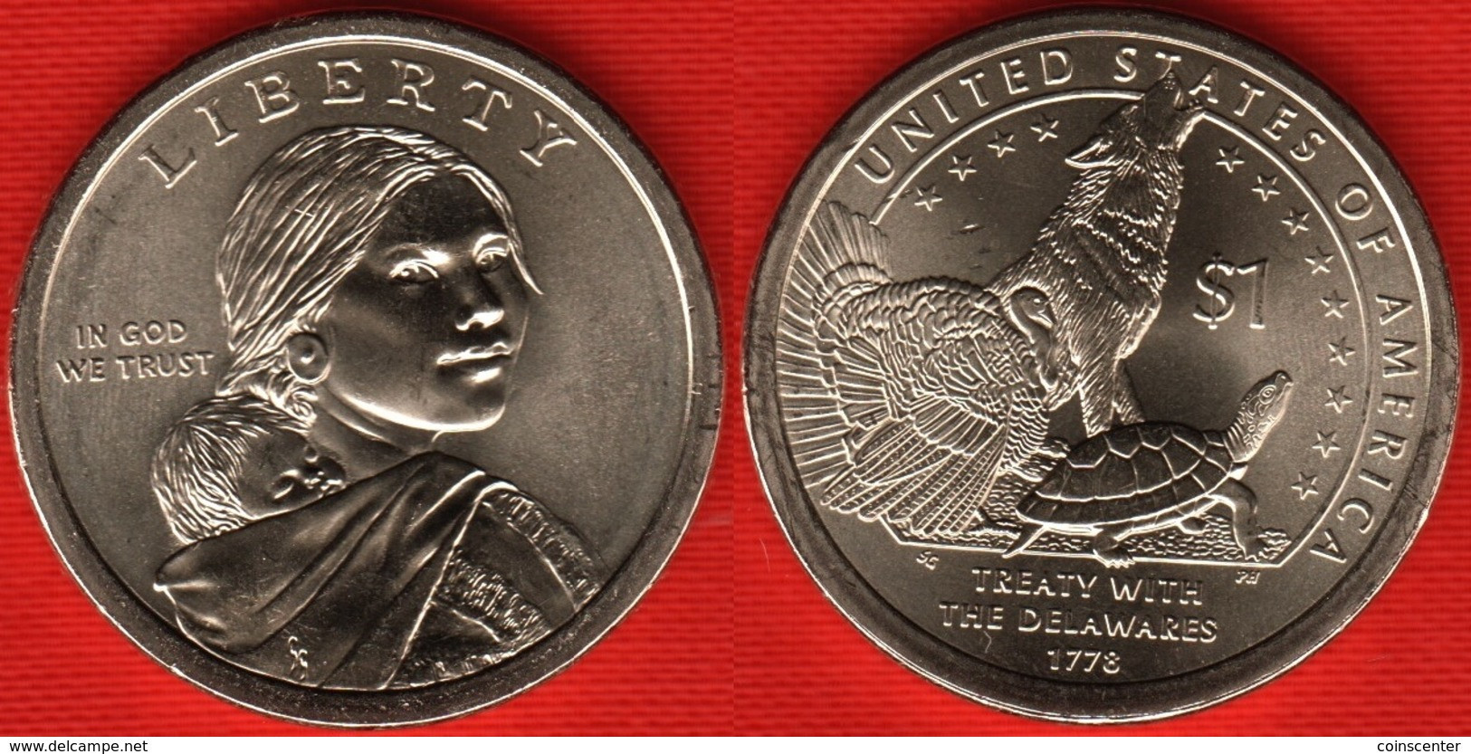 USA 1 Dollar 2013 D Mint "Native American - Treaty With The Delawares" UNC - 2000-…: Sacagawea