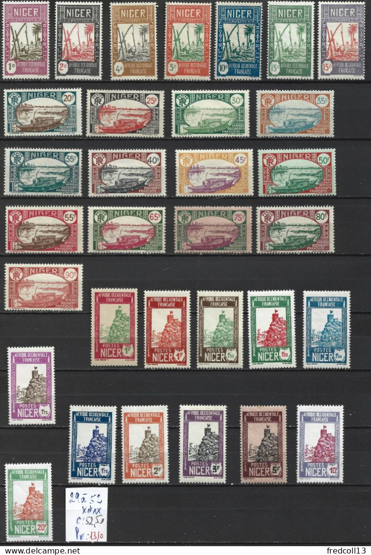 NIGER FRANCAIS 29 à 52 ** ( 46-48-49-50-51-52 : * ) Côte 52.50 € - Unused Stamps