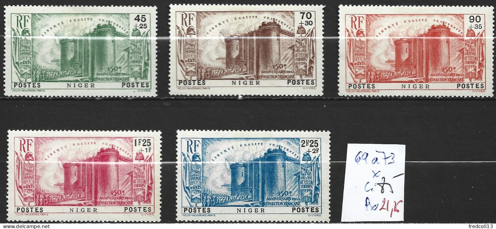NIGER FRANCAIS 69 à 73 * Côte 85 € - Unused Stamps