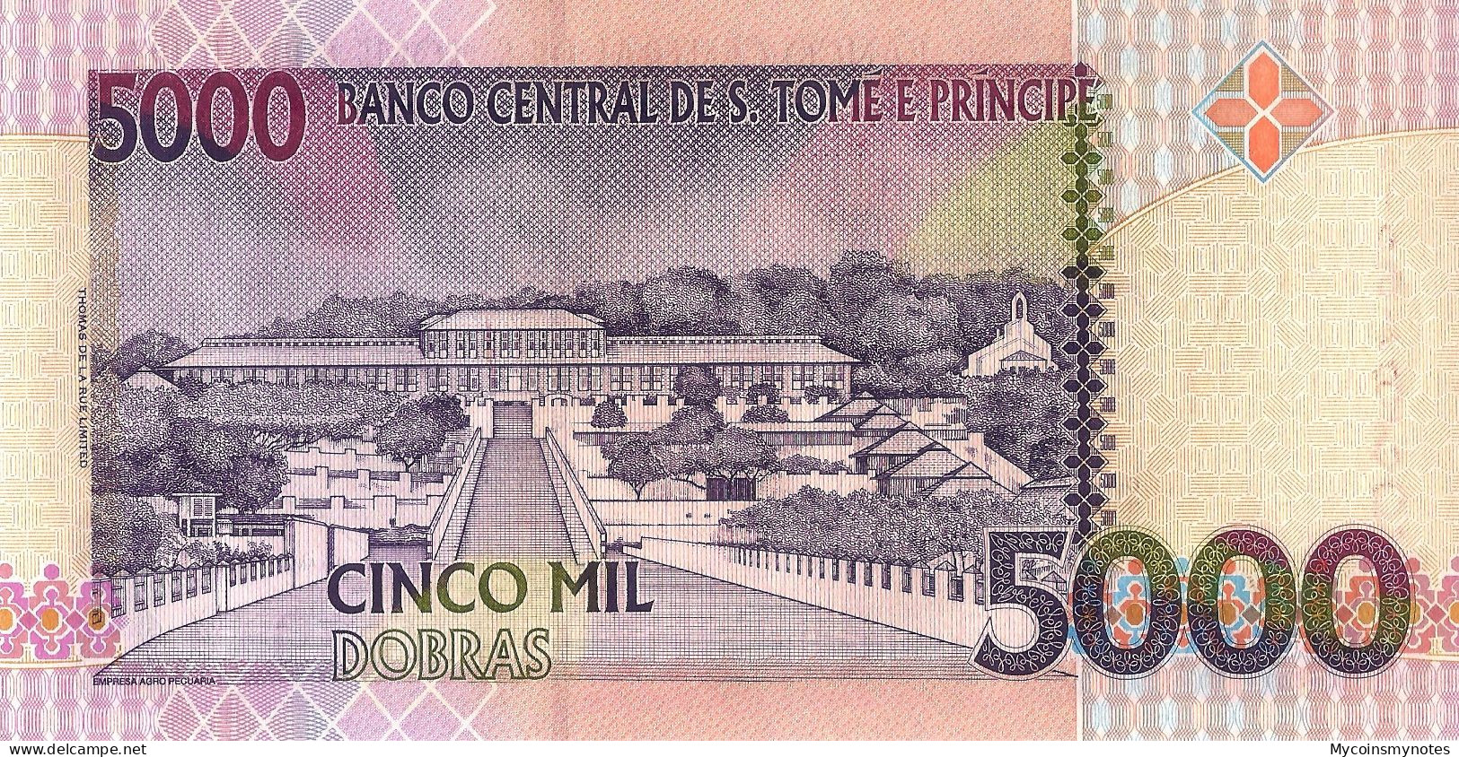 SÃO TOMÉ And PRÍNCIPE, 5000 Dobras, P65, 2013 (2014), Prefix AA UNC - São Tomé U. Príncipe