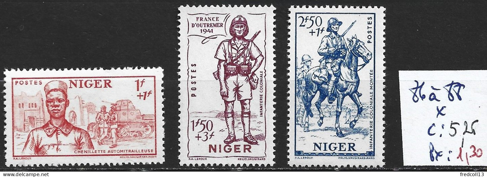 NIGER FRANCAIS 86 à 88 * Côte 5.25 € - Unused Stamps