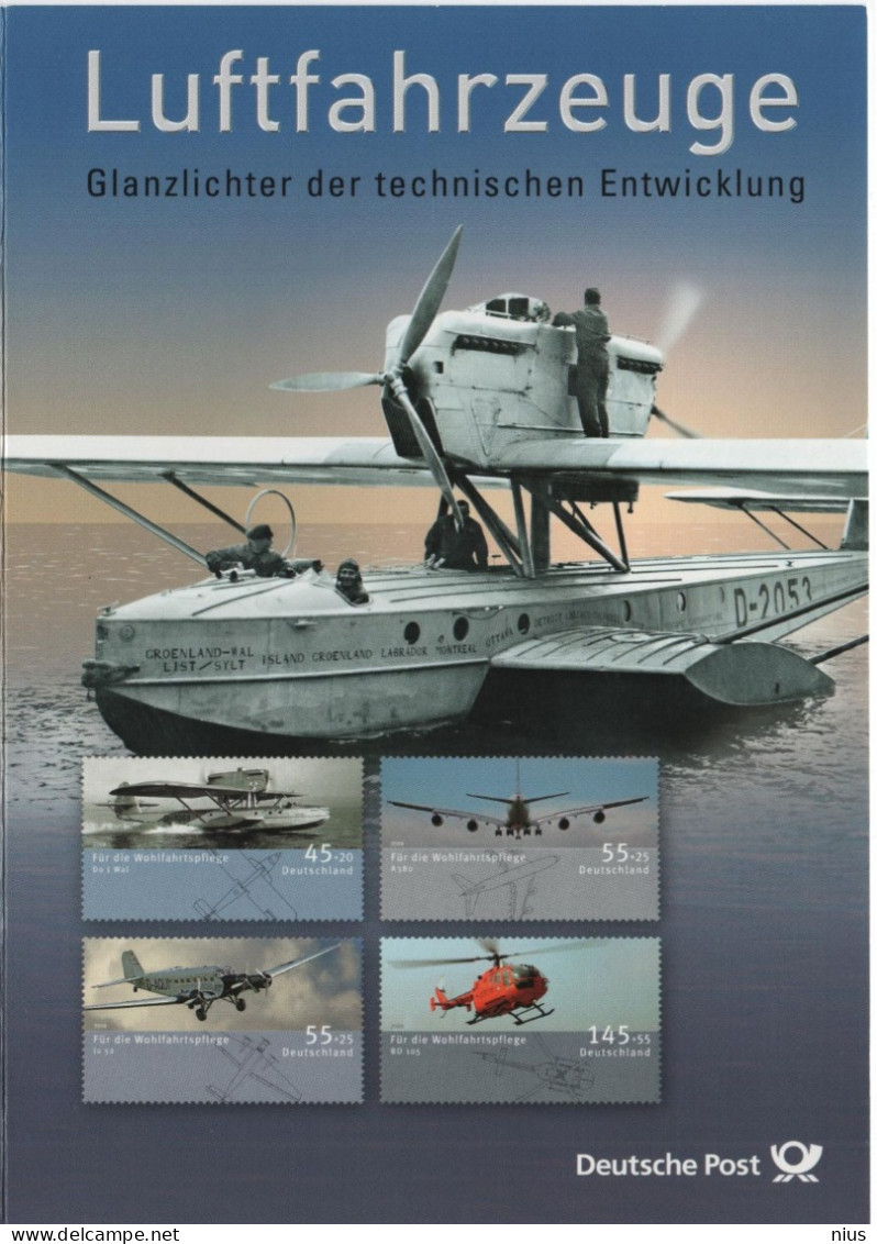 Germany Deutschland 2008 Für Die Wohlfahrtspflege, Luftfahrzeuge, Flugzeug Plane Avialion Helicopter, Canceled In Berlin - 2001-2010
