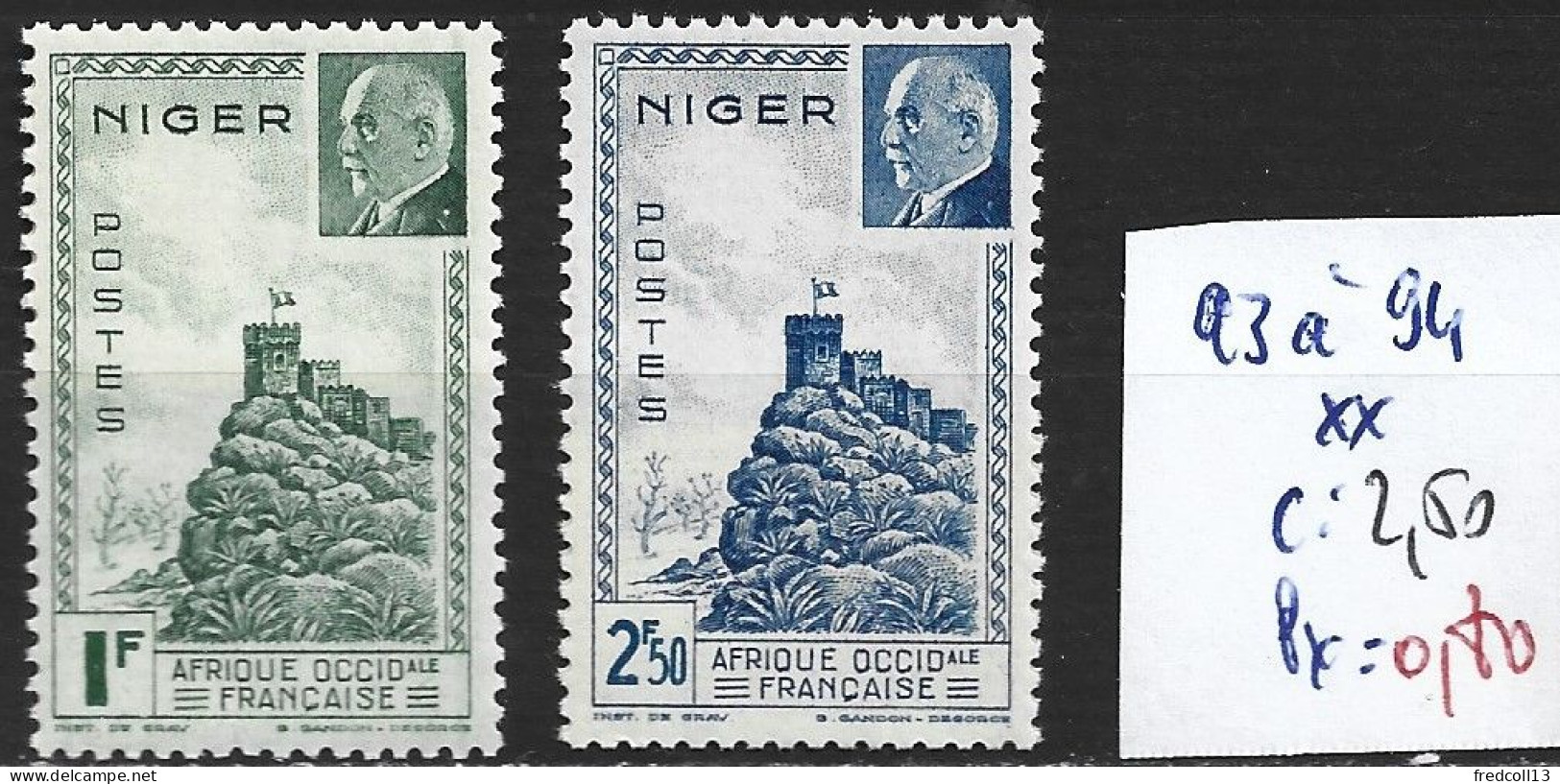 NIGER FRANCAIS 93-94 ** Côte 2.50 € - Unused Stamps