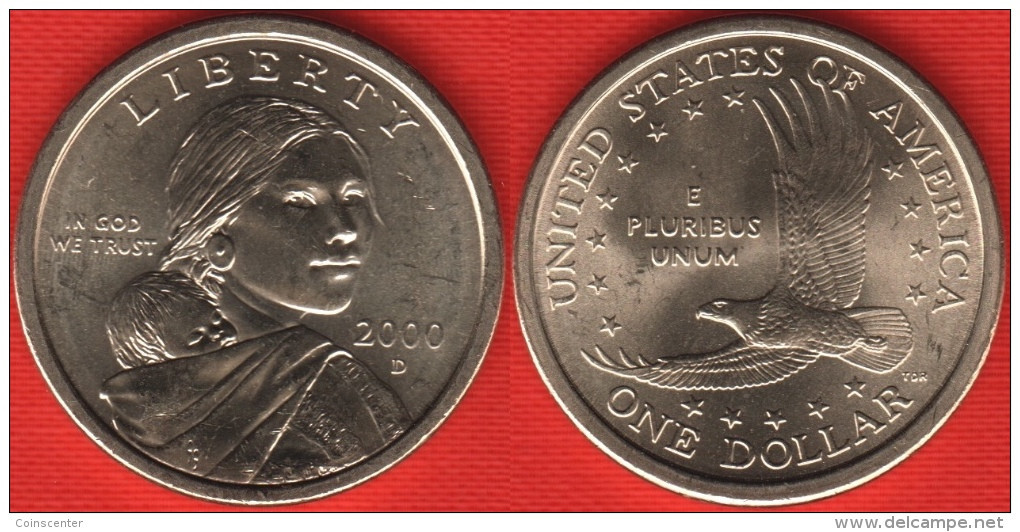 USA 1 Dollar 2000 D Mint "Sacagawea Dollar" UNC - 2000-…: Sacagawea