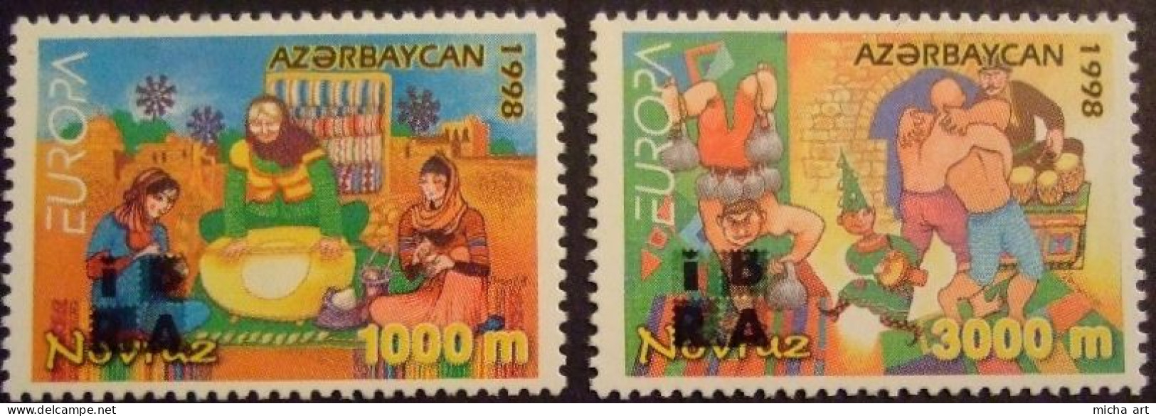 Azerbaijan 1998 Europa CEPT Overprinted Ibra  Set MNH - 1998