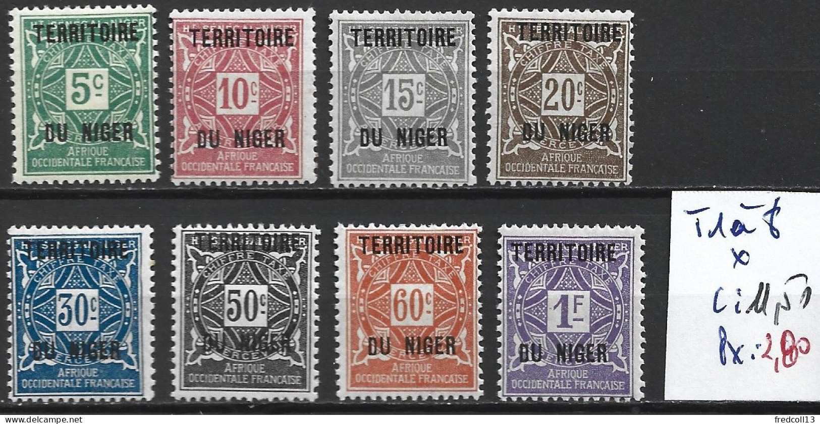 NIGER FRANCAIS TAXE 1 à 8 * Côte 11.50 € - Unused Stamps