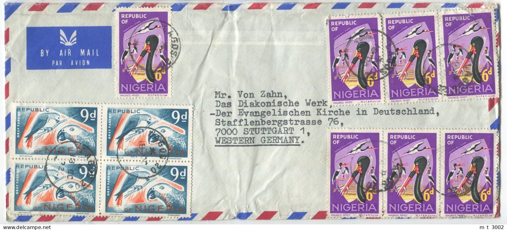 Cover Nigeria 1972 Lagos Bill Stork Grey Parrot - Nigeria (1961-...)