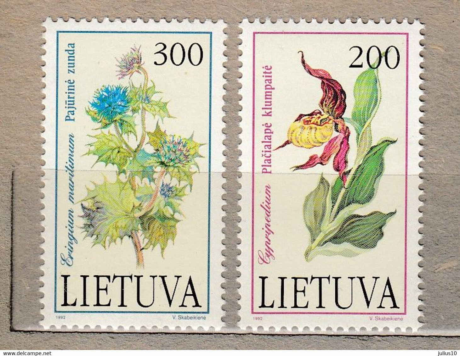 LITHUANIA 1992 Flowers Orchid Red Book MNH(**) Mi 499-500 #Lt605 - Litauen